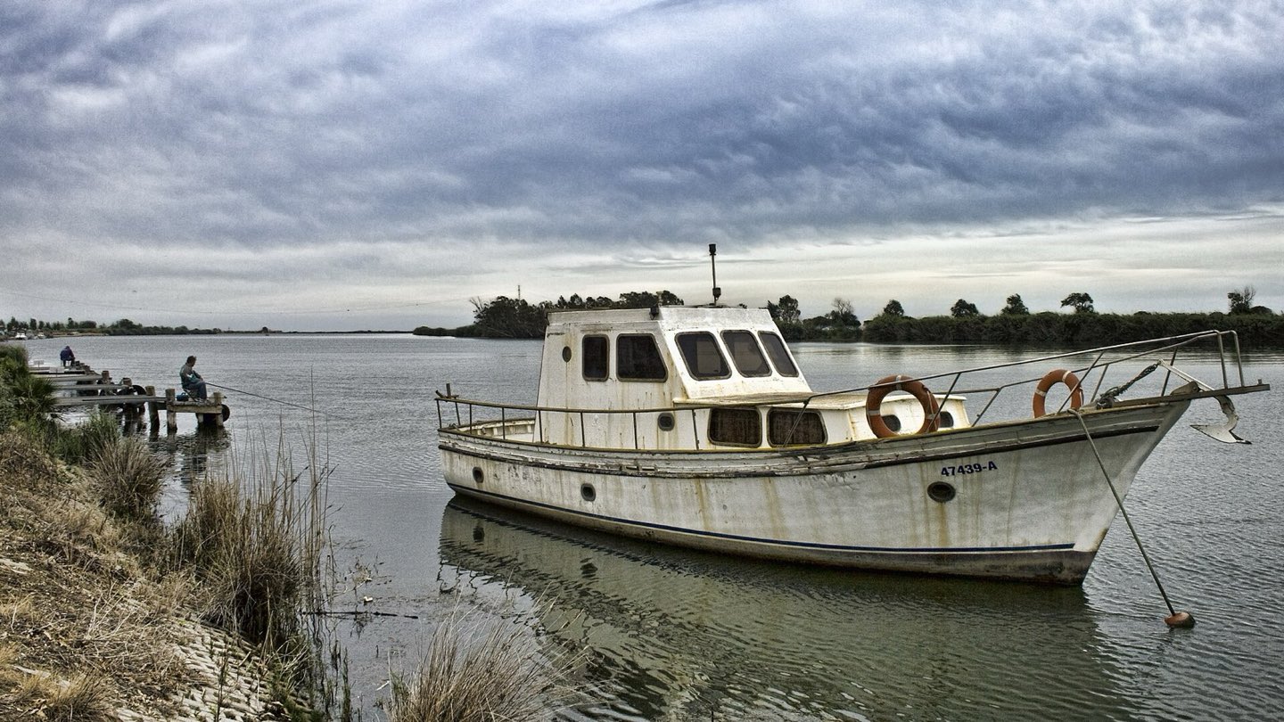 Barca tradicional en el Delta del Ebro